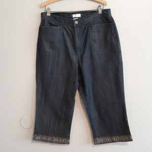 Christopher & Banks Dark Wash Denim Capri …